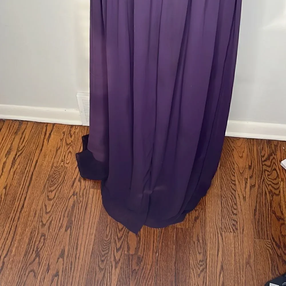 Jenny Yoo Collection Deep Purple Maxi Strapless Wedding Dress Size 10 - Picture 8 of 8